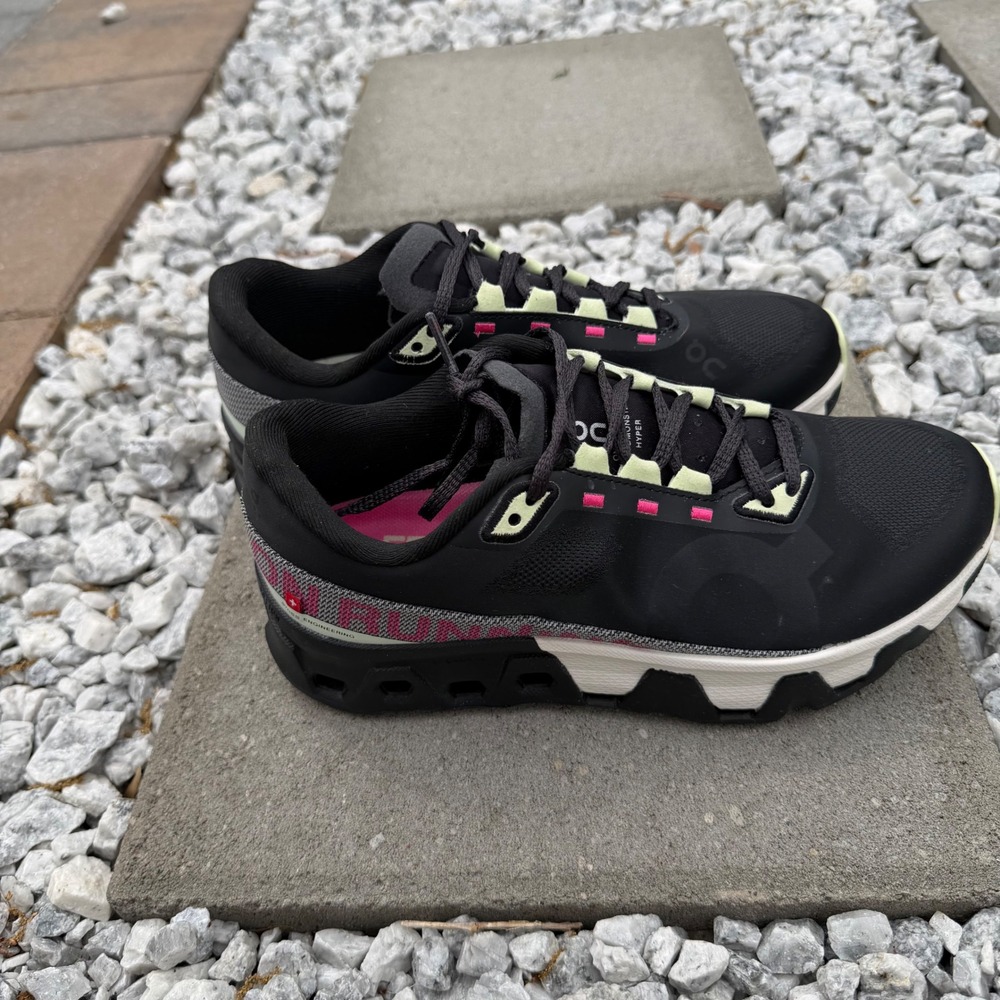 On Cloudmonster Hyper Black Mint  Women's Size 8 Sneakers Running Max Cushion - Picture 11 of 11
